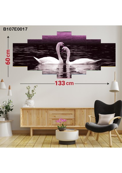 7 Parçalı Dekoratif Ahşap Duvar Tablosu 60X133 cm B107E0017