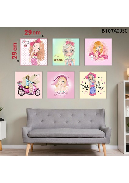 6 Parçalı Dekoratif Ahşap Duvar Tablosu 58X87 cm B107A0050
