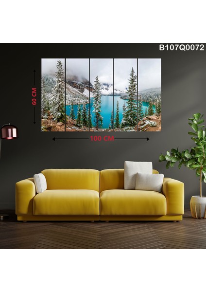 5 Parçalı Dekoratif Ahşap Duvar Tablosu 60X100 cm B107Q0072