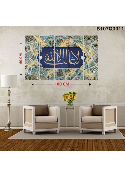 5 Parçalı Dekoratif Ahşap Duvar Tablosu 60X100 cm B107Q0011