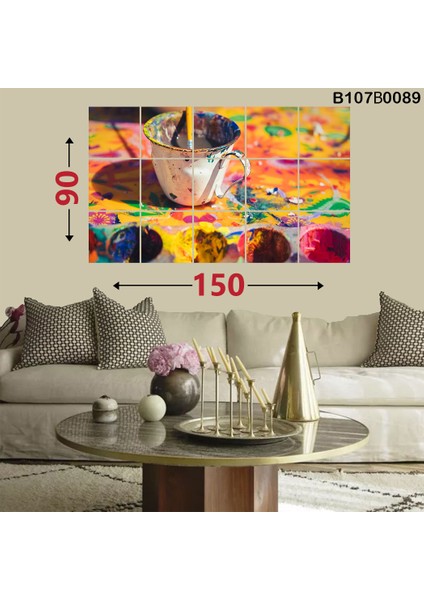 15 Parçalı Dekoratif Ahşap Duvar Tablosu 87X145 cm B107B0089