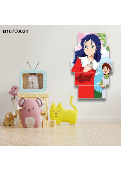 5 Parçalı Dekoratif Ahşap Duvar Tablosu 60X95 cm B107C0024