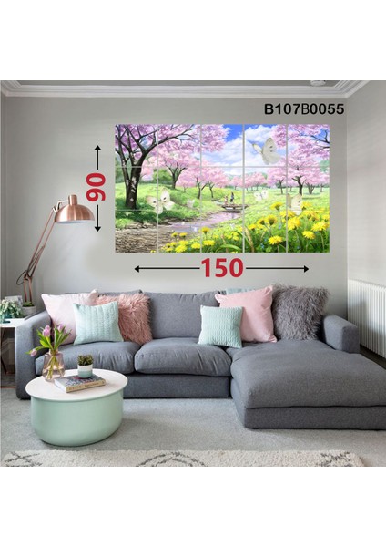 15 Parçalı Dekoratif Ahşap Duvar Tablosu 87X145 cm B107B0055