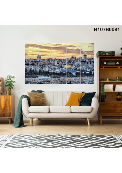 15 Parçalı Dekoratif Ahşap Duvar Tablosu 87X145 cm B107B0081