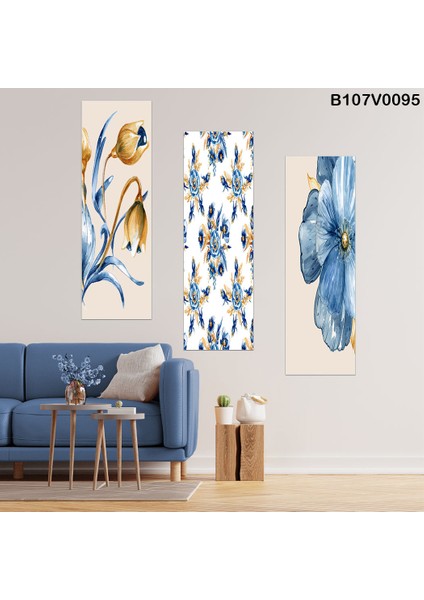 3 Parçalı Dekoratif Ahşap Duvar Tablosu 60X57 cm B107V0095