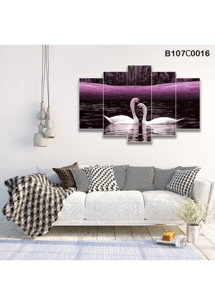 5 Parçalı Dekoratif Ahşap Duvar Tablosu 60X95 cm B107C0016