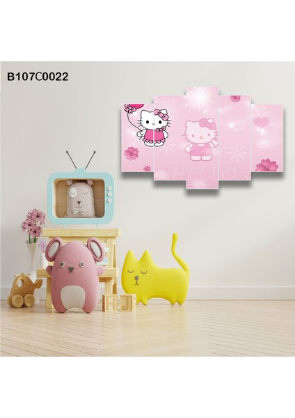5 Parçalı Dekoratif Ahşap Duvar Tablosu 60X95 cm B107C0022