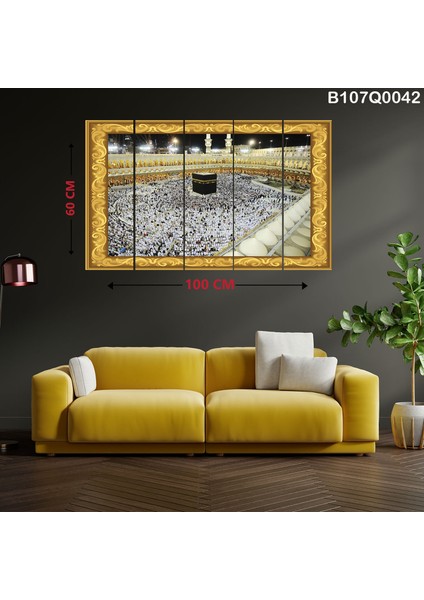 5 Parçalı Dekoratif Ahşap Duvar Tablosu 60X100 cm B107Q0042