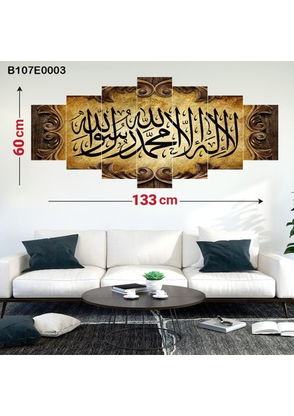 7 Parçalı Dekoratif Ahşap Duvar Tablosu 60X133 cm B107E0003