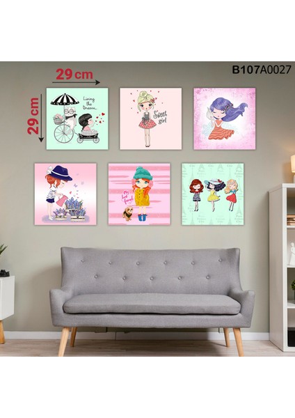 6 Parçalı Dekoratif Ahşap Duvar Tablosu 58X87 cm B107A0027