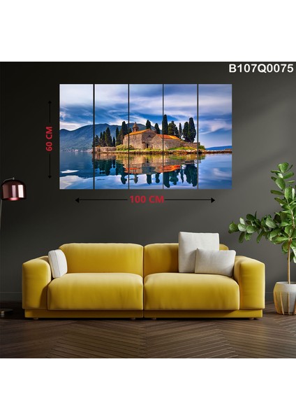 5 Parçalı Dekoratif Ahşap Duvar Tablosu 60X100 cm B107Q0075