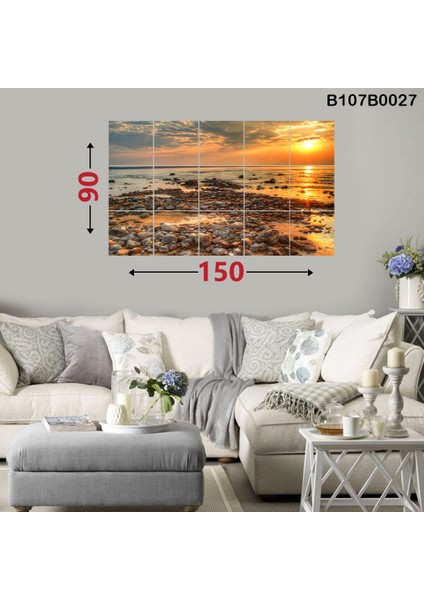 15 Parçalı Dekoratif Ahşap Duvar Tablosu 87X145 cm B107B0027