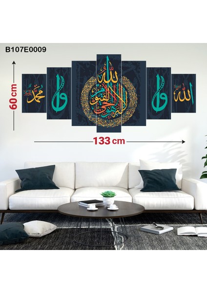 7 Parçalı Dekoratif Ahşap Duvar Tablosu 60X133 cm B107E0009