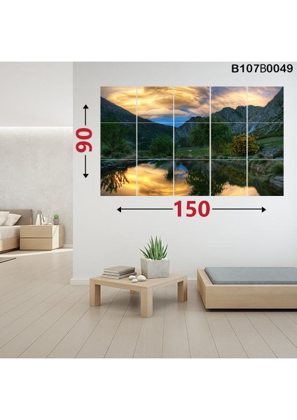 15 Parçalı Dekoratif Ahşap Duvar Tablosu 87X145 cm B107B0049