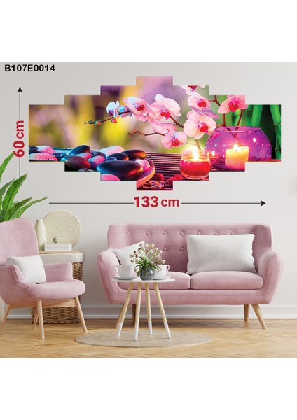 7 Parçalı Dekoratif Ahşap Duvar Tablosu 60X133 cm B107E0014