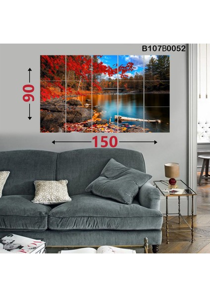 15 Parçalı Dekoratif Ahşap Duvar Tablosu 87X145 cm B107B0052
