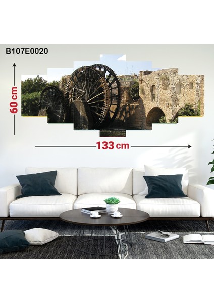 7 Parçalı Dekoratif Ahşap Duvar Tablosu 60X133 cm B107E0020