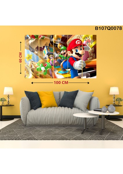 5 Parçalı Dekoratif Ahşap Duvar Tablosu 60X100 cm B107Q0078