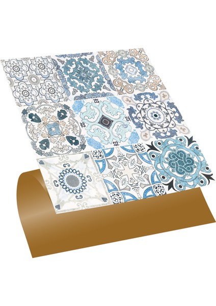 Kendinden Yapışkanlı Tezgah Arası Kaplama Retro 019 Desenli Pvc Karo 30X30 cm (56 Adet) 5m2