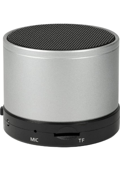 SP0051 Bluetooth Hoparlör 3W RMS Güç, Kablolu ve Kablosuz Bağlantı, Gümüş Renk, Kompakt Taşınabilir Tasarım