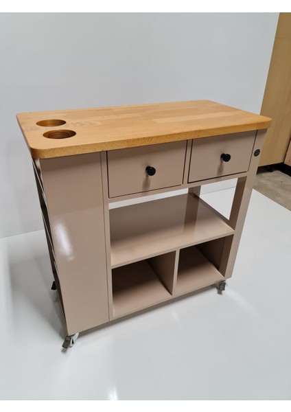 Dipole Furniture Handy Sütlü Kahve Ral 1019) Mutfak Servant Mobilyası