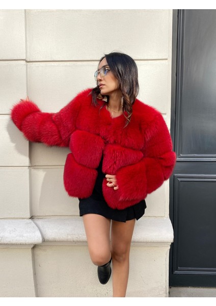 Kürk Ceket & Hakiki Ceket Model Kadın Ceket Kırmızı modelleri