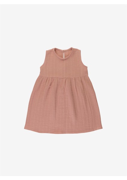 Müslin %100 Pamuk Çocuk Elbisesi Pembe