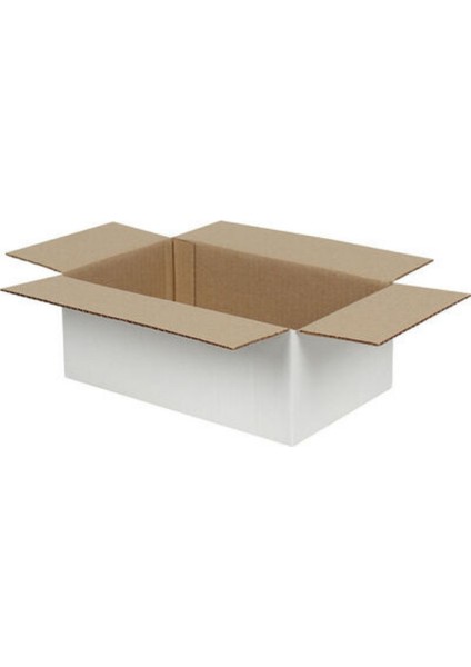 25x15x10 cm Tek Oluklu Koli Beyaz 10 Adet