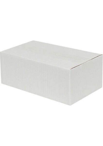 25x15x10 cm Tek Oluklu Koli Beyaz 10 Adet