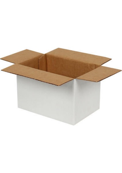 20x10x10 cm Tek Oluklu Koli Beyaz 10 Adet