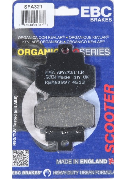 Vespa Gt 200 Arka Fren Balatası Ebc SFA321 Balata