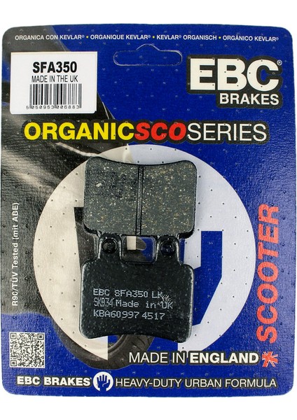 2002-2005 Peugeot Elyseo 125 Arka Fren Balatası Ebc SFA350