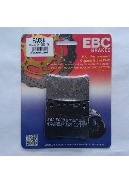 Yamaha Vmax Arka Fren Balatası Ebc FA088 Balata