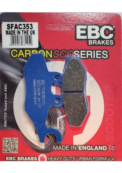 2007-2012 Piaggio Mp3 400 Arka Ffren Balatası Ebc SFAC353 Karbon