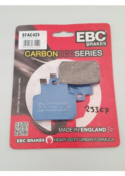2005-2008 Piaggio X9 250 Arka Fren Balatası Ebc SFAC425 Karbon