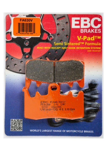 2021 Kawasaki Z H2 Ön Fren Balatası Ebc FA630V Yarı Sinterli Bal