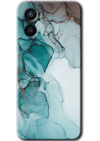 Oppo A76 Kılıf Hd Desen Baskılı Arka Kapak - Buzul Mermer