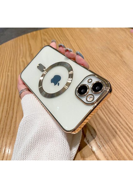 iPhone 13 Uyumlu Kılıf Magsafe Şarj Özellikli Kamera ve Lens Korumalı Esnek Silikon Dempre Case
