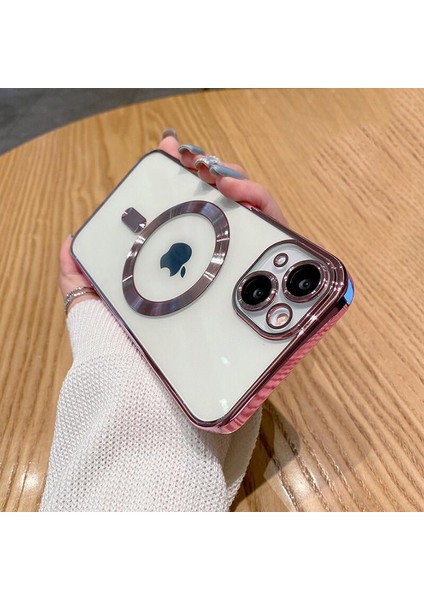 iPhone 13 Uyumlu Kılıf Magsafe Şarj Özellikli Kamera ve Lens Korumalı Esnek Silikon Dempre Case