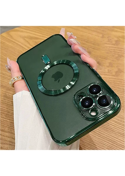 iPhone 11 Pro Max Uyumlu Kılıf Magsafe Şarj Özellikli Kamera ve Lens Korumalı Esnek Silikon Dempre Case