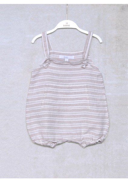 Linen Stripy Keten Çocuk Tulumu Çizgili