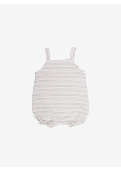 Linen Stripy Keten Çocuk Tulumu Çizgili