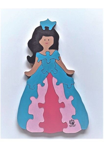 Mavili Prenses Ahşap Puzzle Yapboz