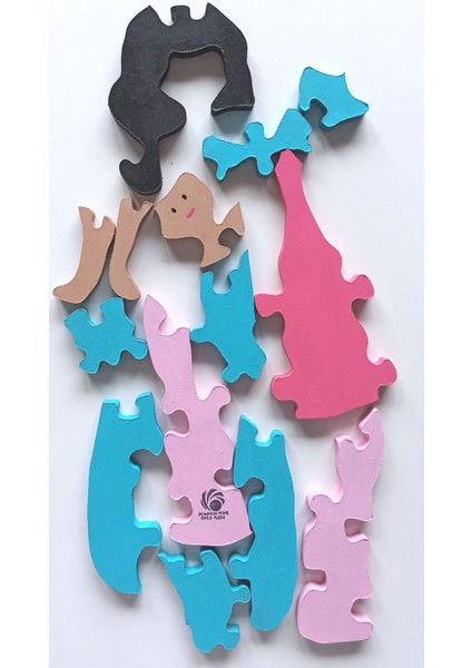 Mavili Prenses Ahşap Puzzle Yapboz fiyatları