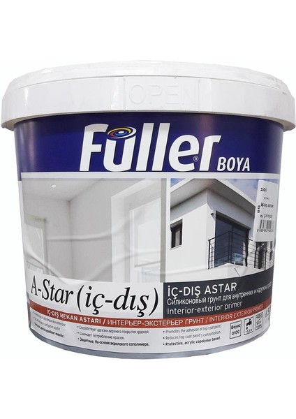 Füller A-Star İç Dış Cephe Astar 10 kg Beyaz