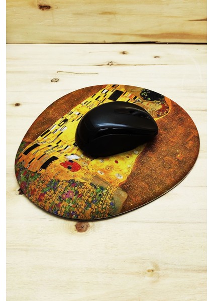 Gustav Klimt - Oval Mouse Pad Bilek Destekli 1