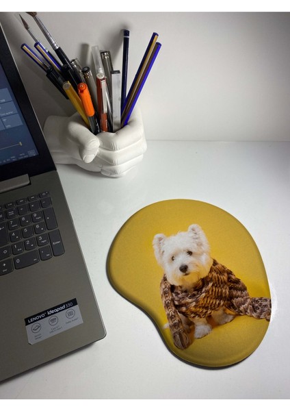 Atkılı Köpüş Desenli Bilek Destekli Mouse Pad