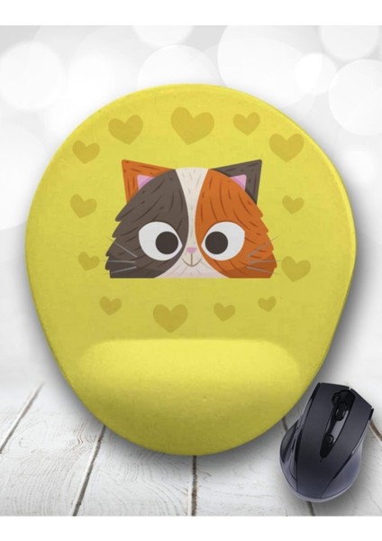 Love Cat Kedi Bilek Destekli Mouse Pad