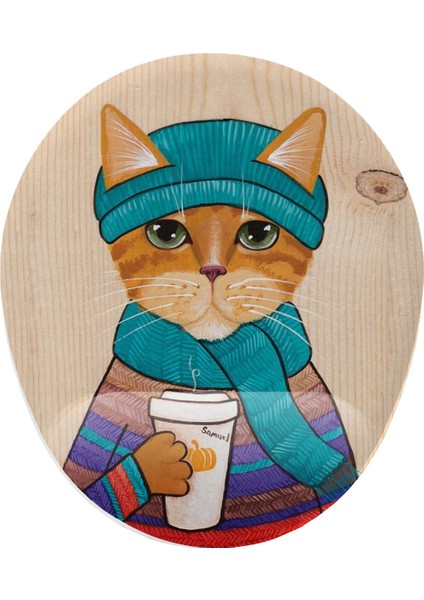 Hipster Kedi Bilek Destekli Kaymaz Buruşmaz Kırılmaz Mouse Pad