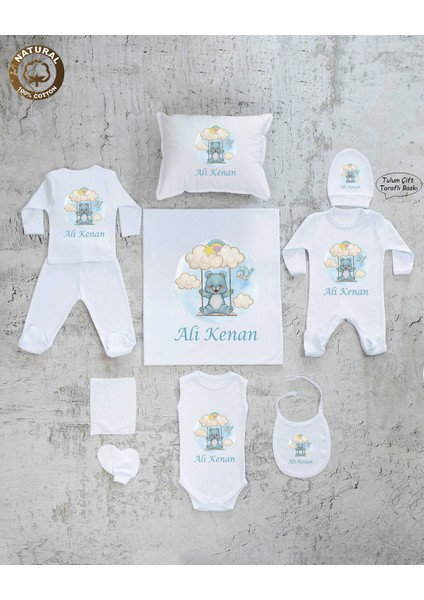 E98 Isme Özel,ısimli, Erkek Bebek 10LU Beyaz Hastane Çıkışı
